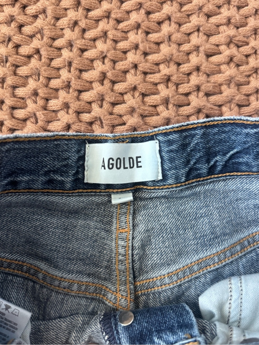 Agolde Riley High Rise Straight Leg Button Fly Jeans Women's Size 24 - Picture 7 of 13